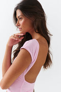 Soft touch open back top - Stone