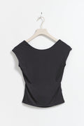 Soft touch open back top - Stone