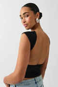 Soft touch open back top - Noir