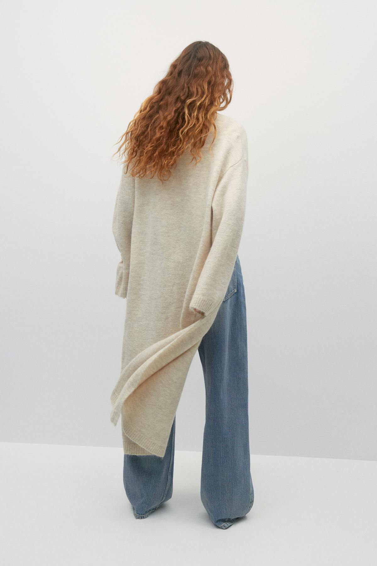 Long knitted cardigan - Noir