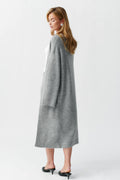 Long knitted cardigan - Mid grey mel