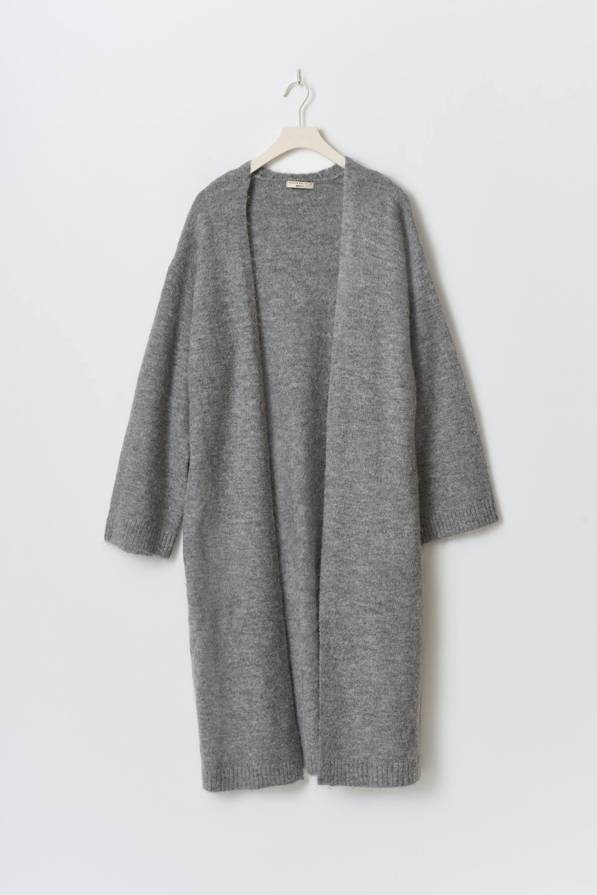 Long knitted cardigan - Mid grey mel