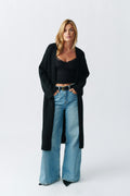 Long knitted cardigan - Mid grey mel