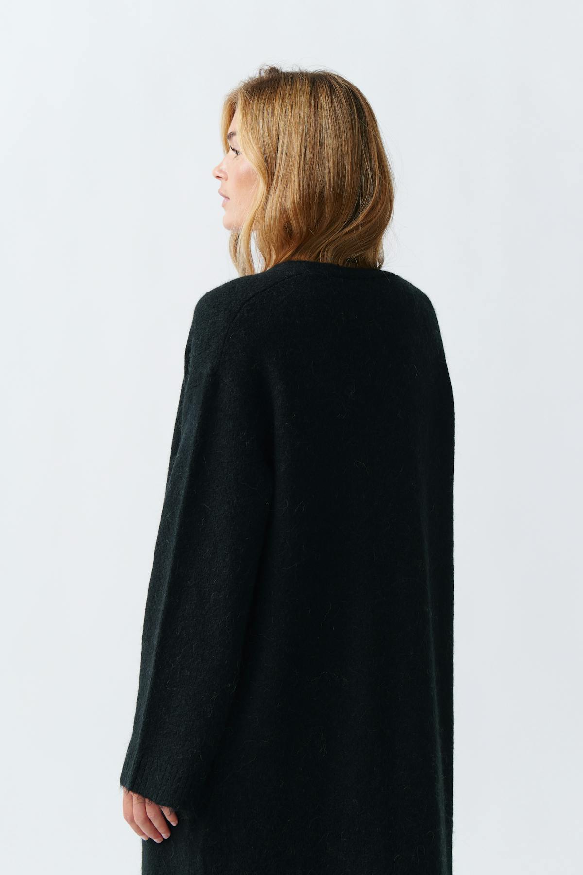 Long knitted cardigan - Noir
