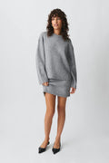Knitted mini skirt - Mid grey mel