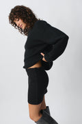 Knitted mini skirt - Noir