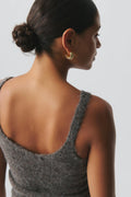 Knitted singlet - Brown melange