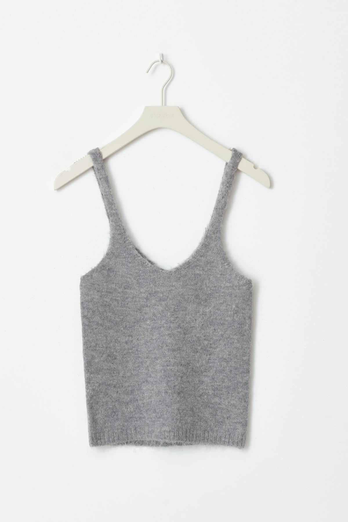 Knitted singlet - Mid grey mel