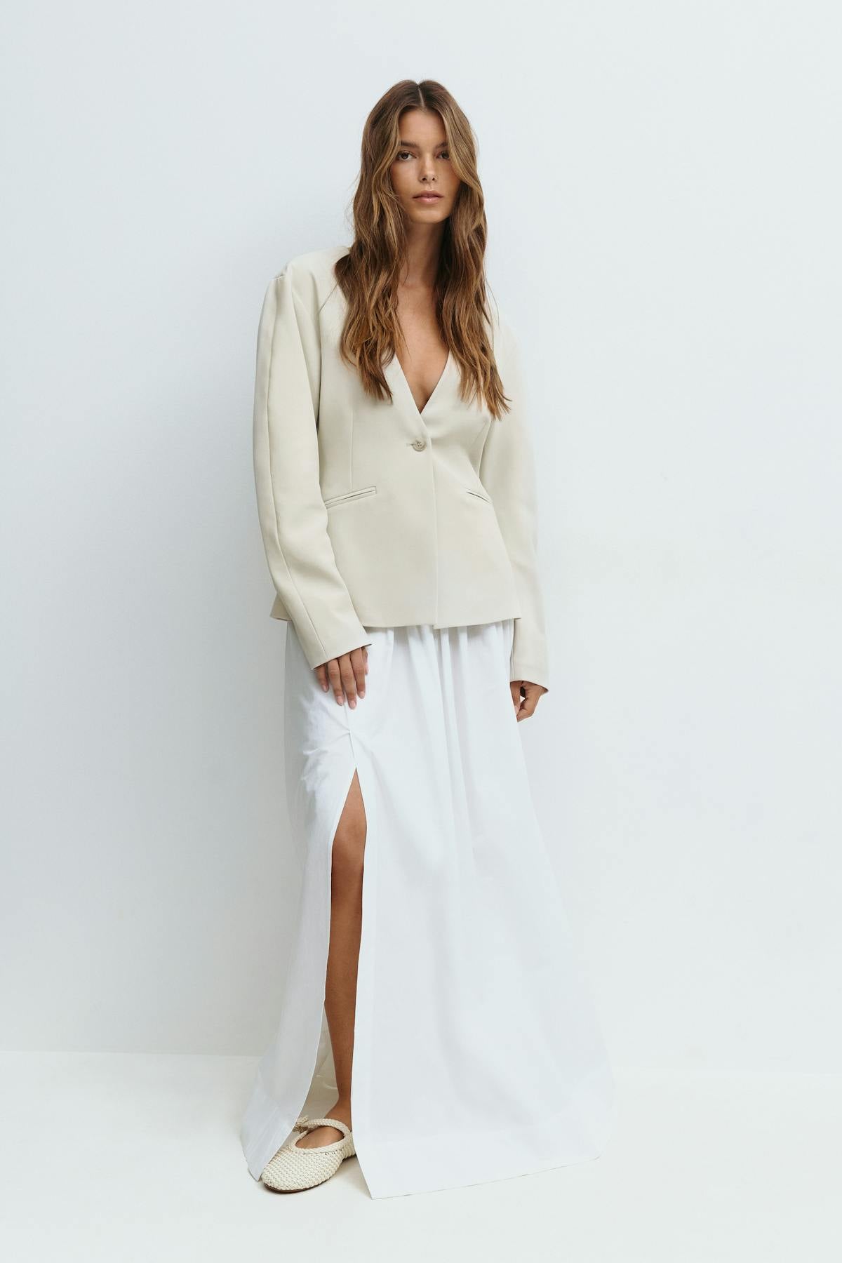 Sculpted blazer - Beige clair