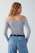 Tight off shoulder top - Zen blue
