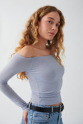 Tight off shoulder top - Zen blue