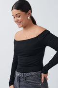 Tight off shoulder top - Zen blue