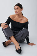 Tight off shoulder top - Noir