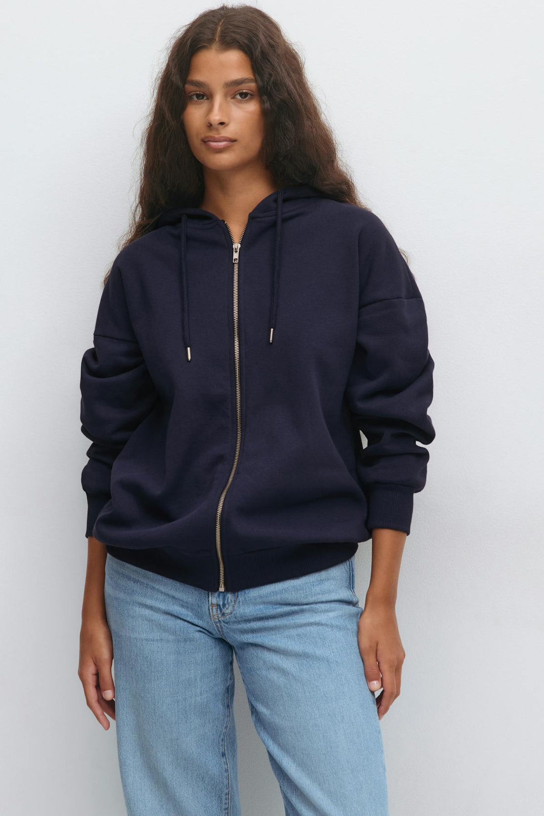 zip hoodie - Peacoat