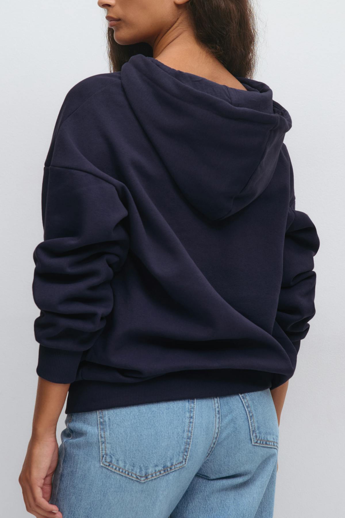 zip hoodie - Peacoat
