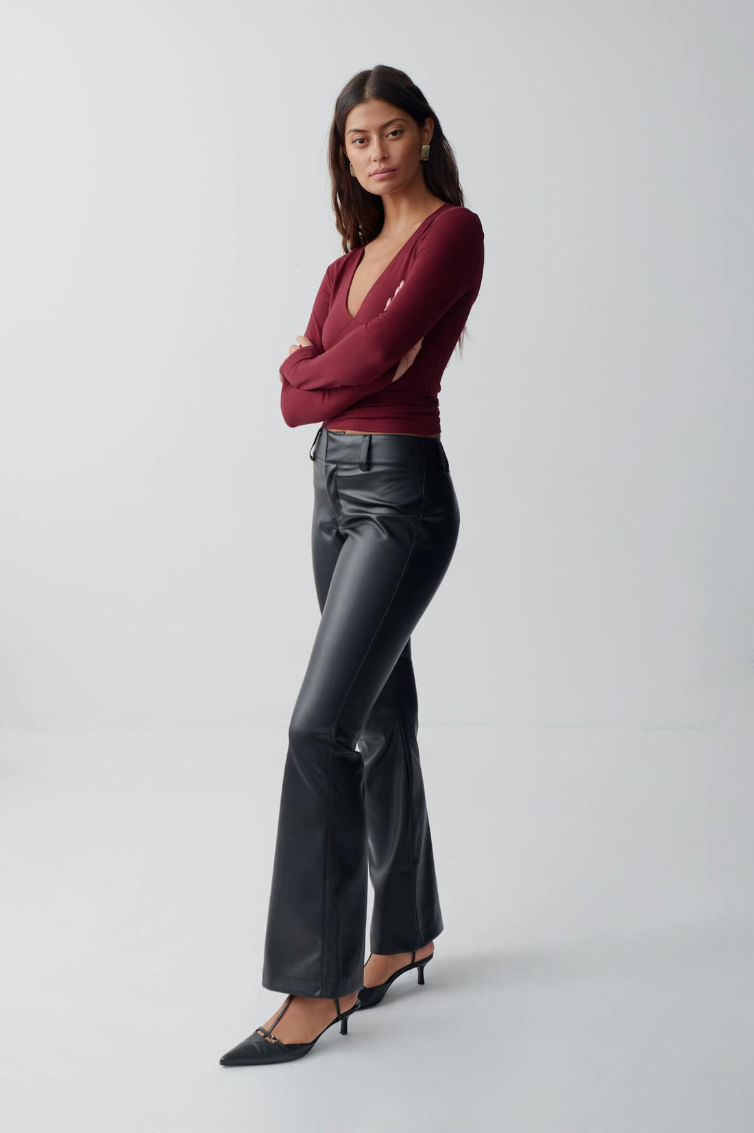 Pu bootcut trousers - Noir