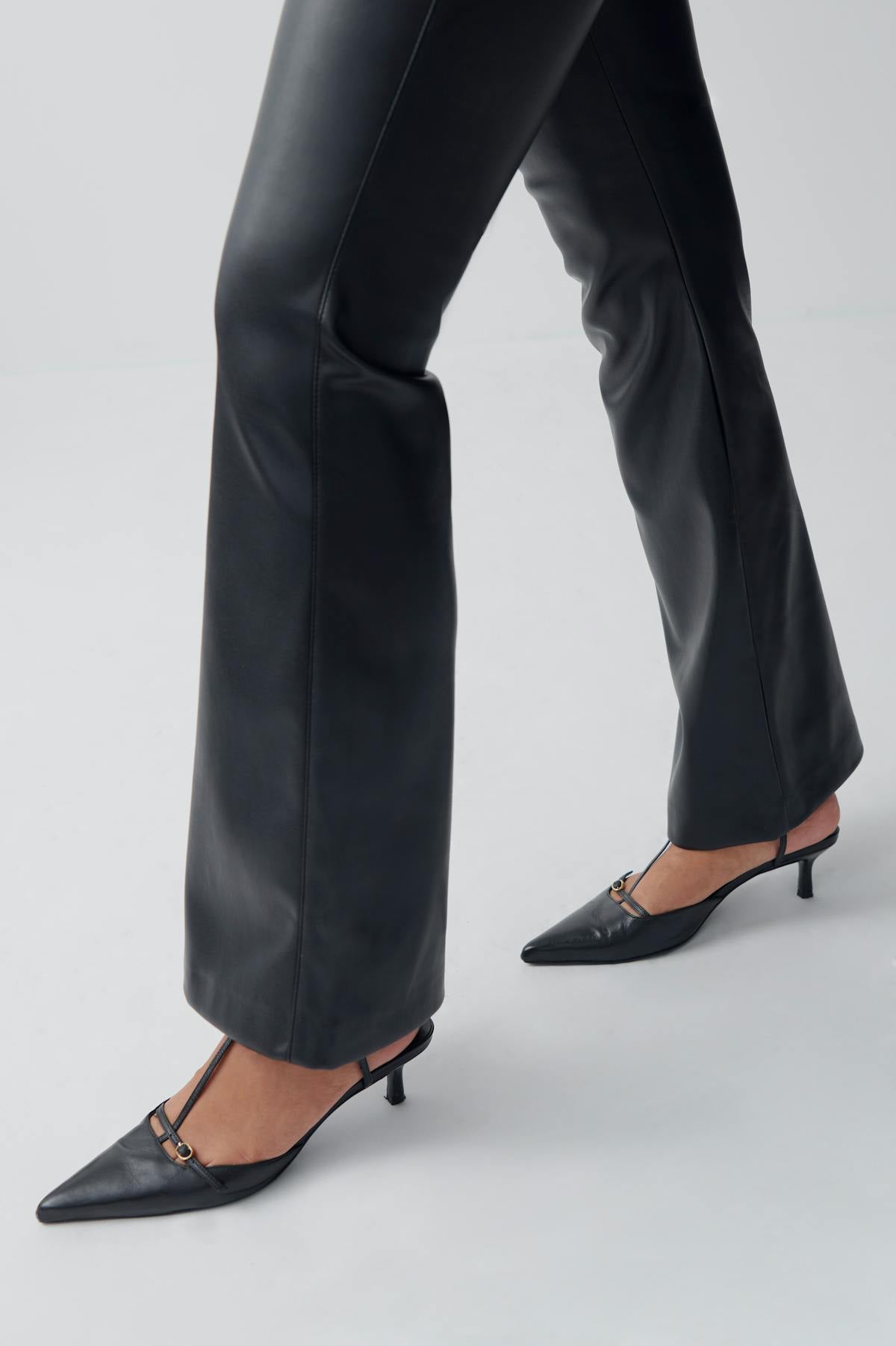 Pu bootcut trousers - Noir