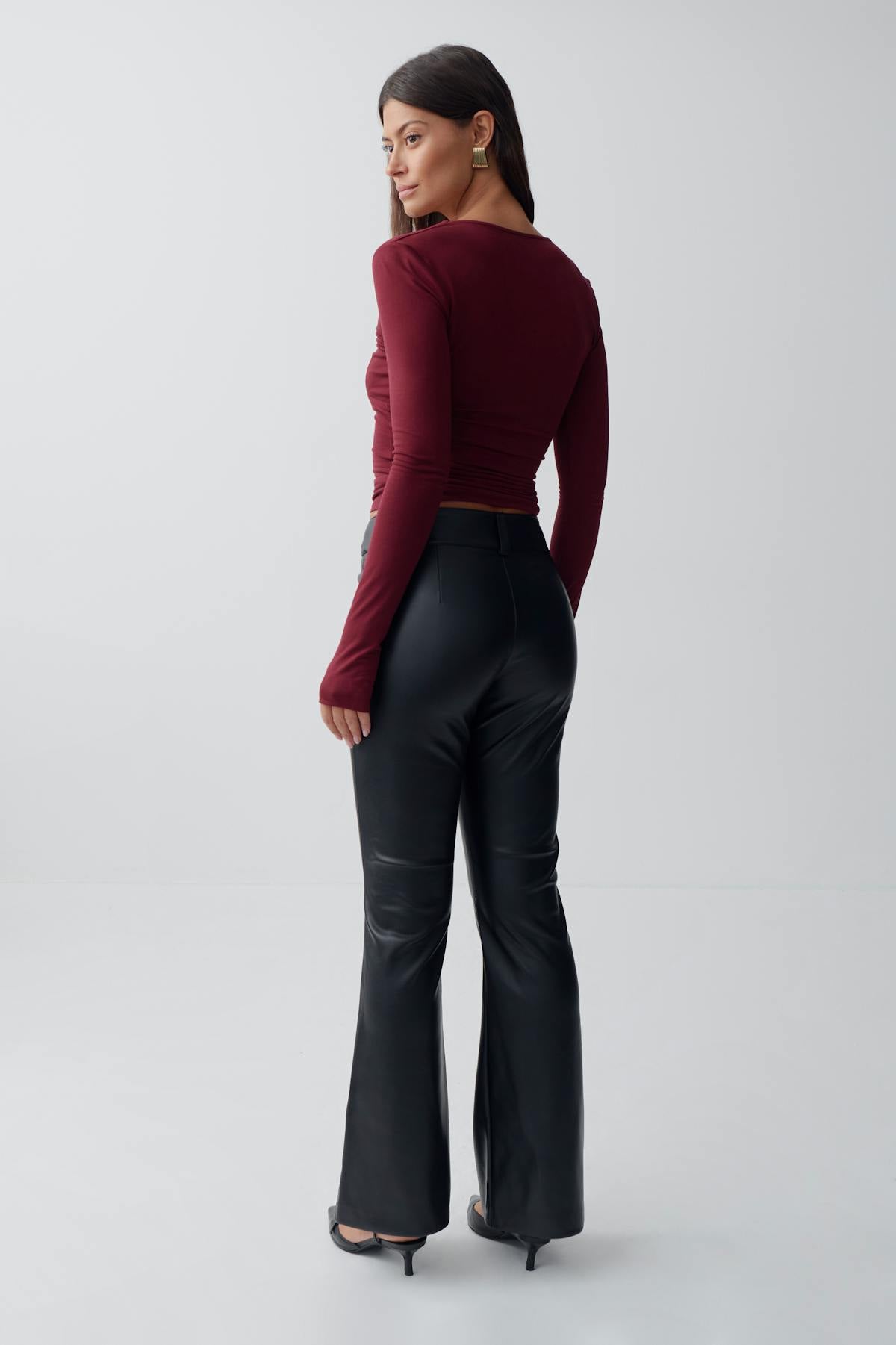 Pu bootcut trousers - Noir