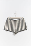 Striped soft shorts - White/black