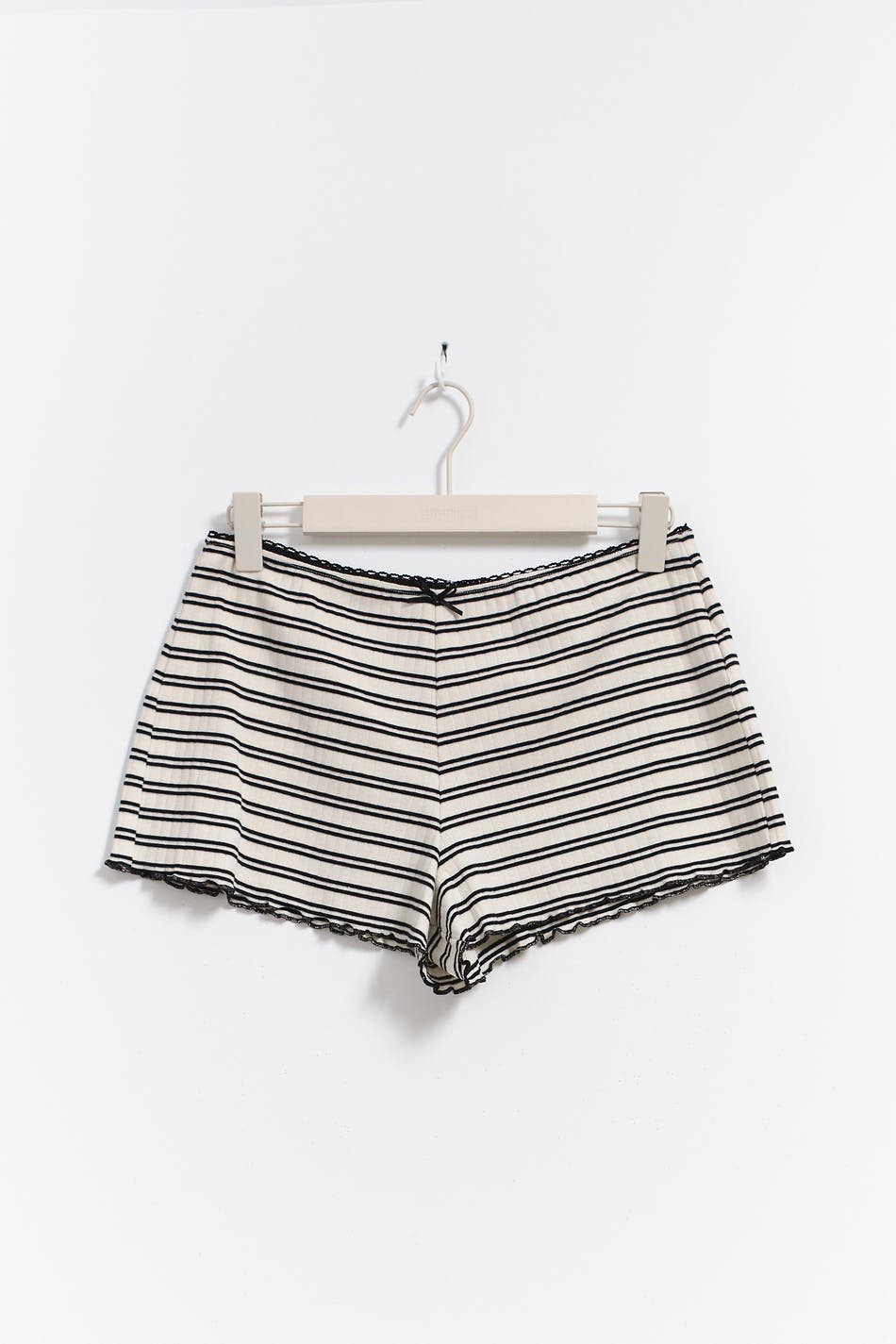 Striped soft shorts - White/black