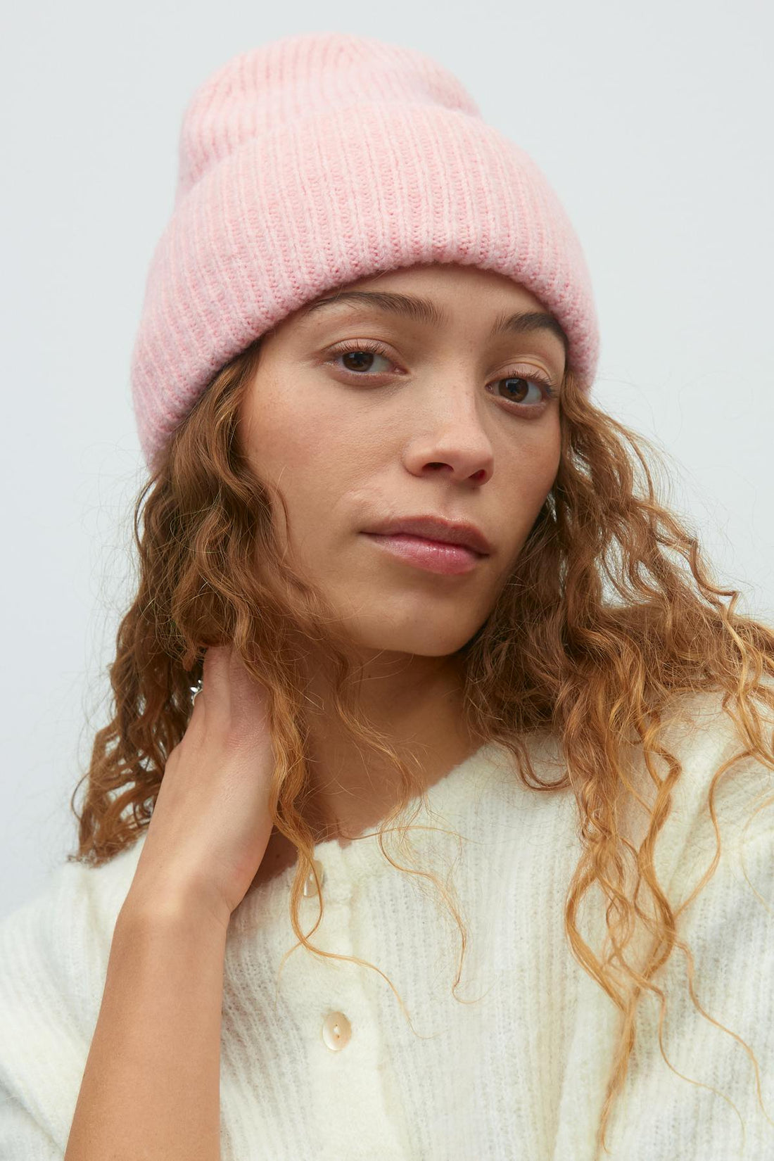 Rib beanie - Rose