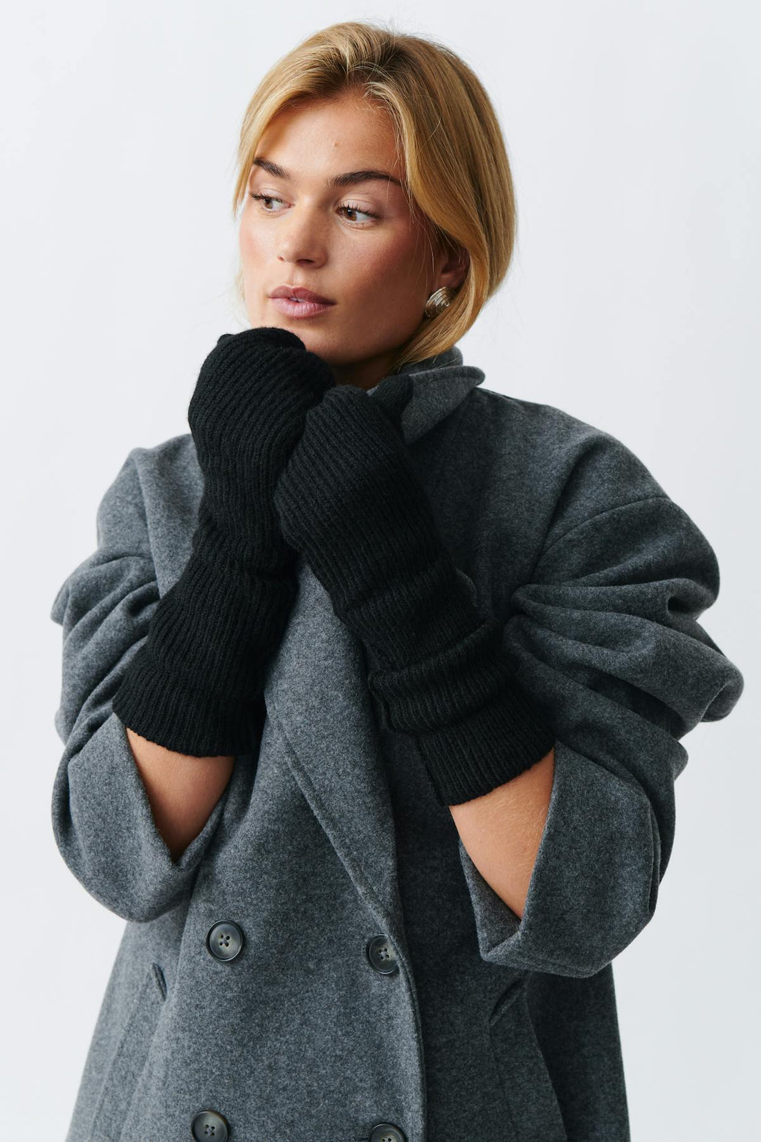 Rib mittens - Noir