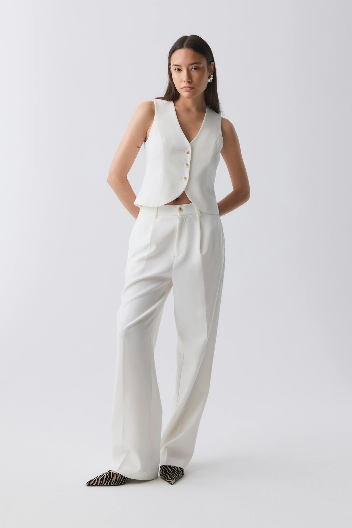 Tailored wide trousers - Noir