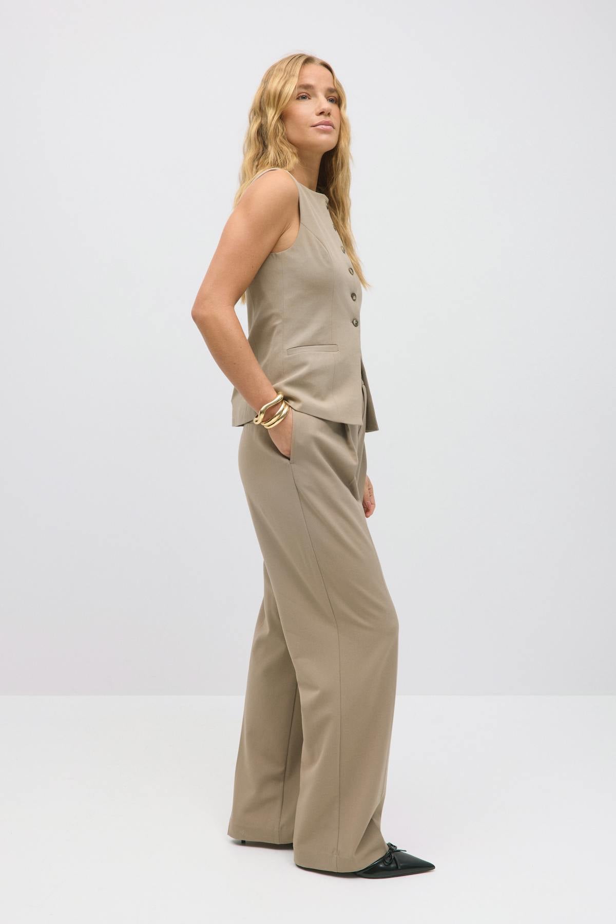 Tailored wide trousers - Noir