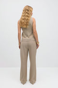 Tailored wide trousers - Dk grey melange