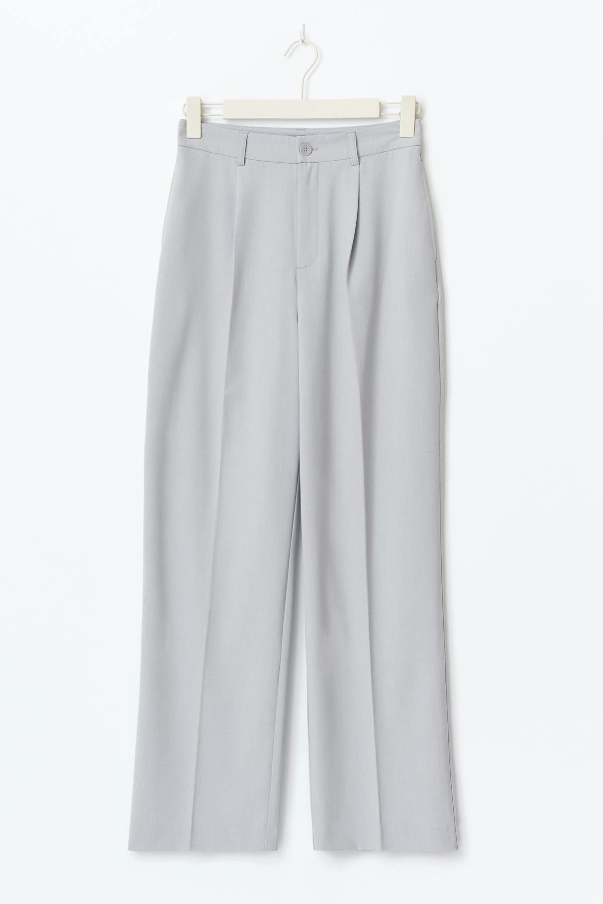 Tailored wide trousers - Dk grey melange