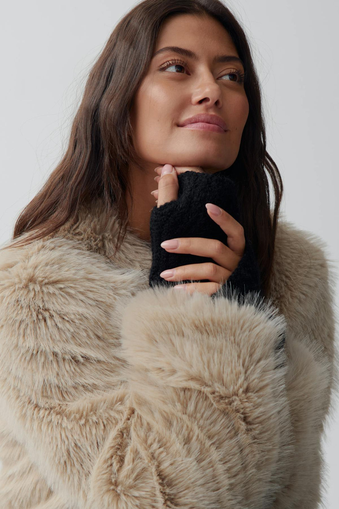 brushed wrist warmers - Noir