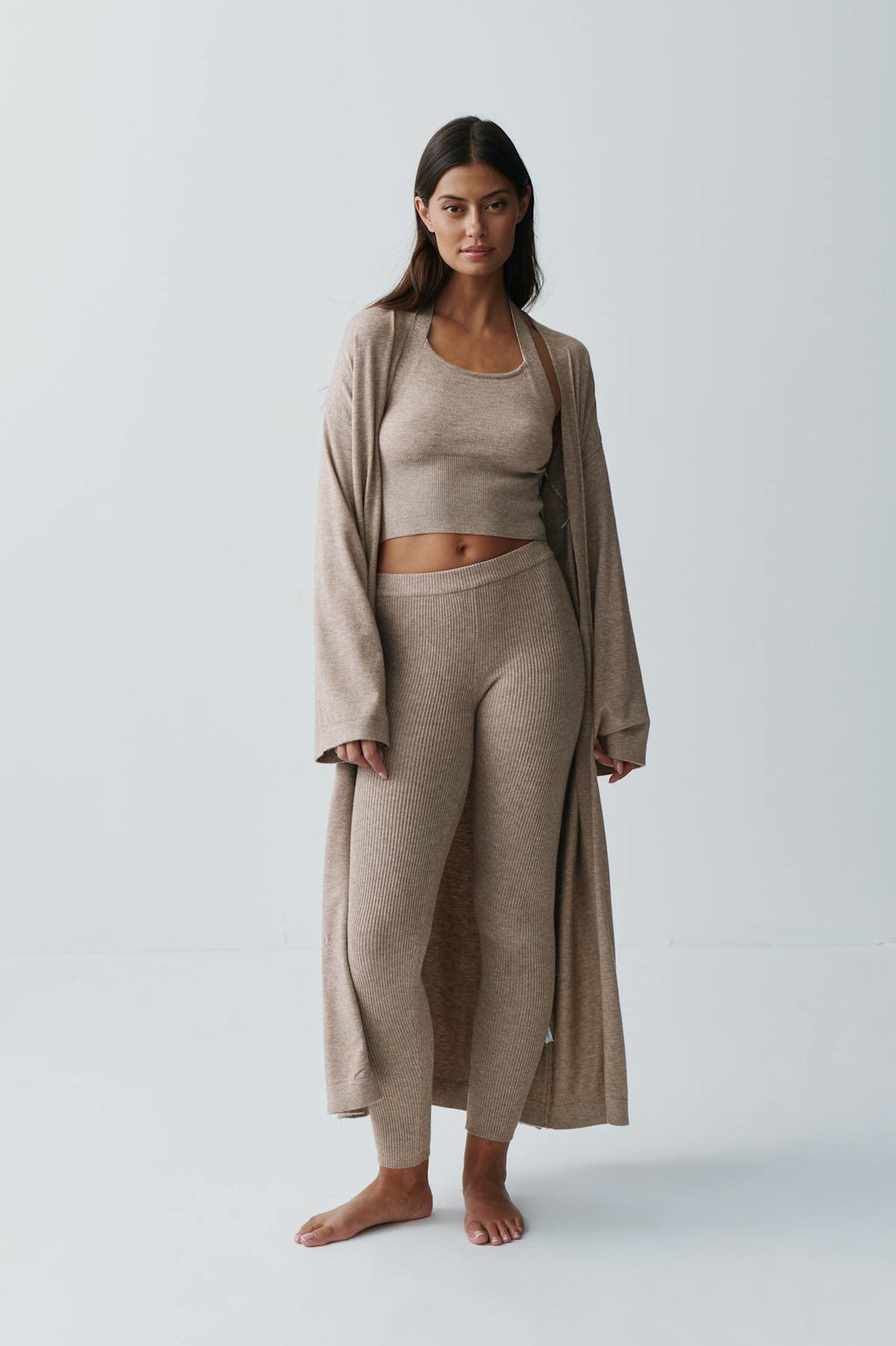 Knitted leggings - Marron