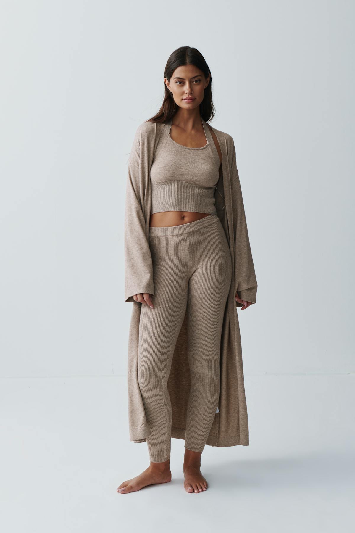 Knitted leggings - Marron