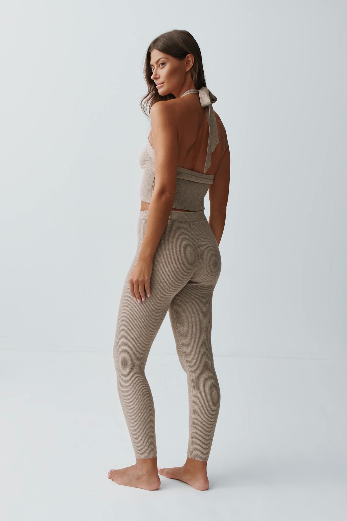 Knitted leggings - Marron