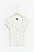 Scrunch detail top - Blanc cassé