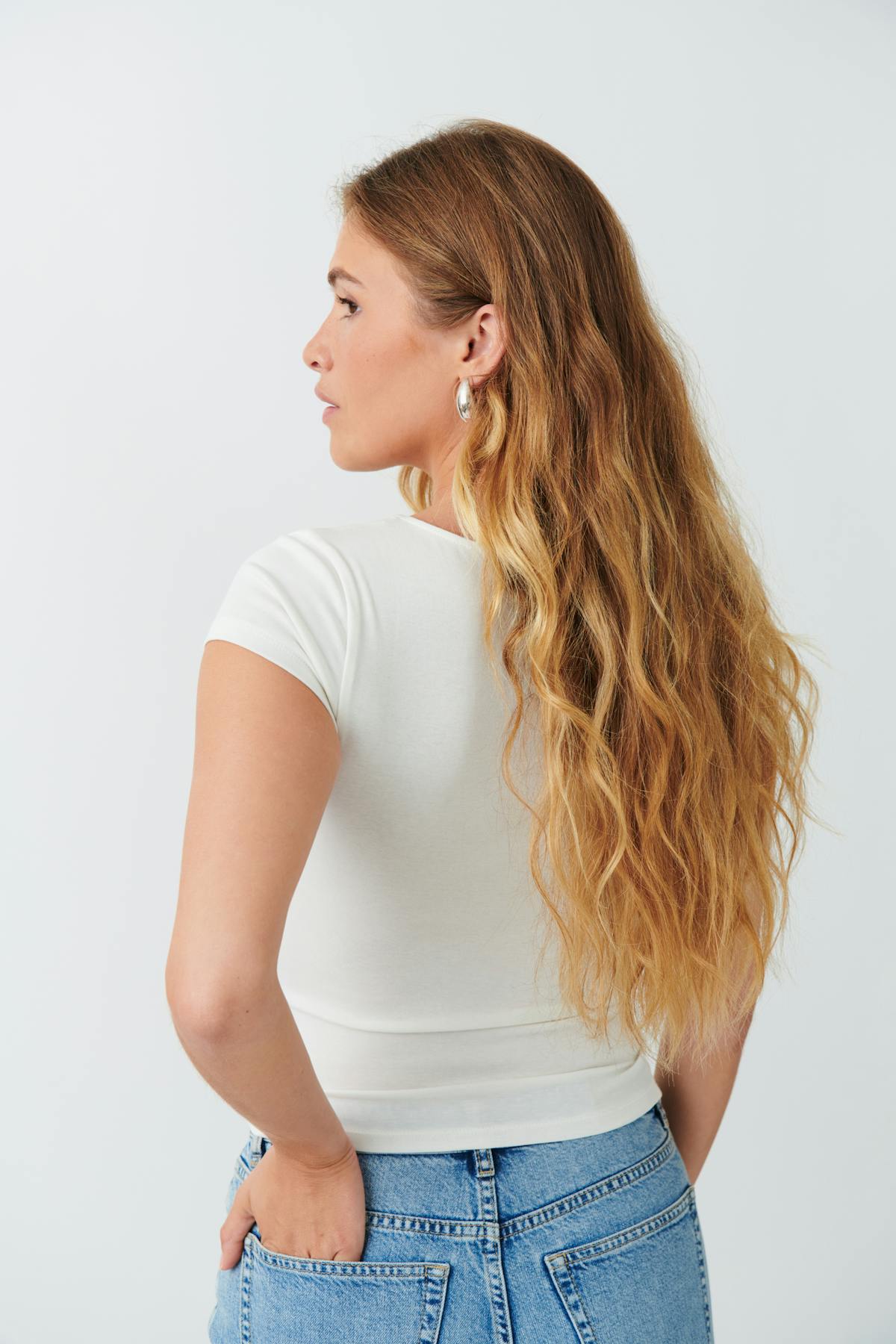 Scrunch detail top - Blanc cassé