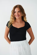 Scrunch detail top - Noir