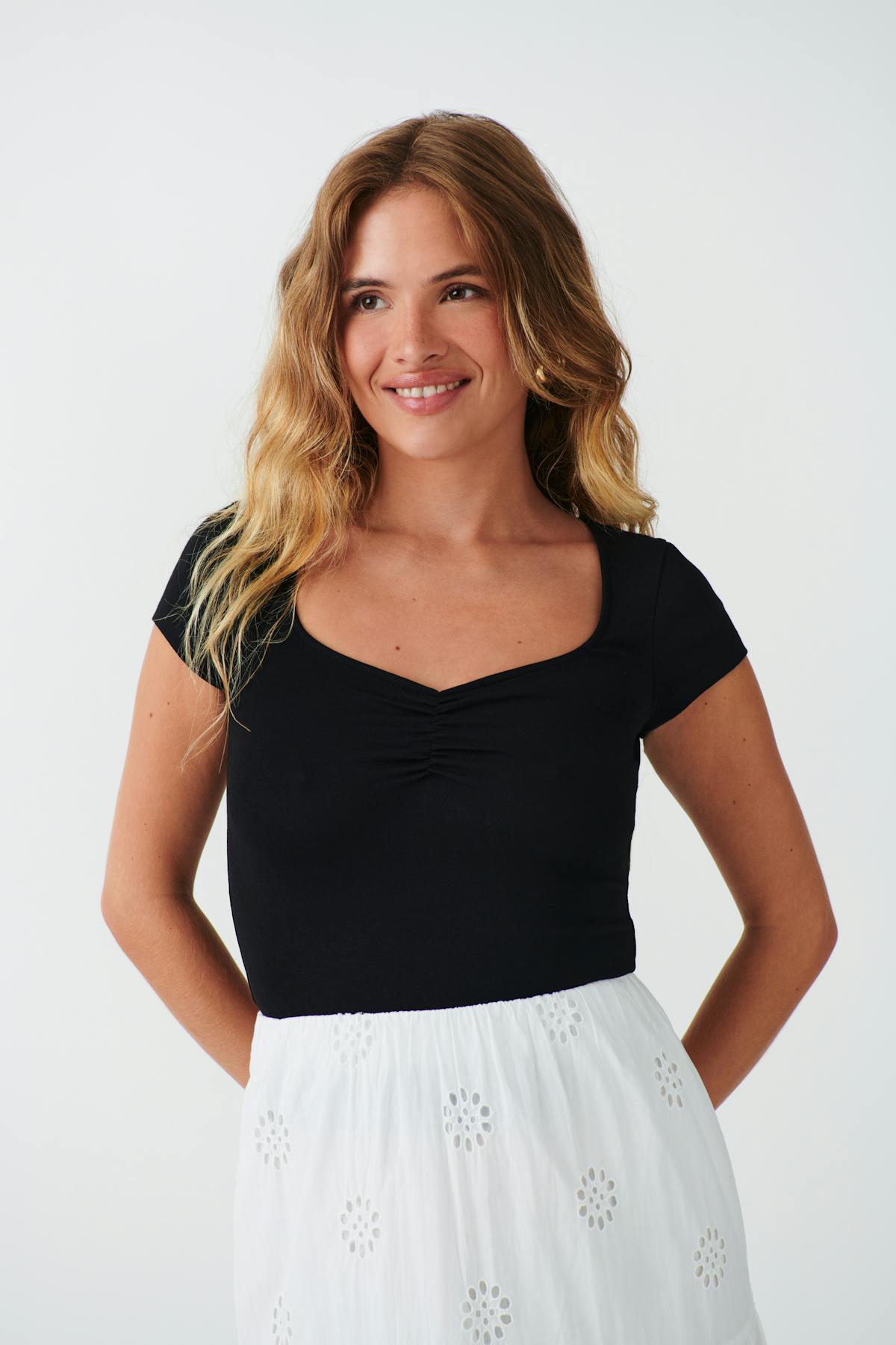 Scrunch detail top - Noir