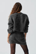 Knitted mini skirt - Mid grey mel
