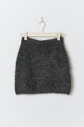 Knitted mini skirt - Dk grey melange