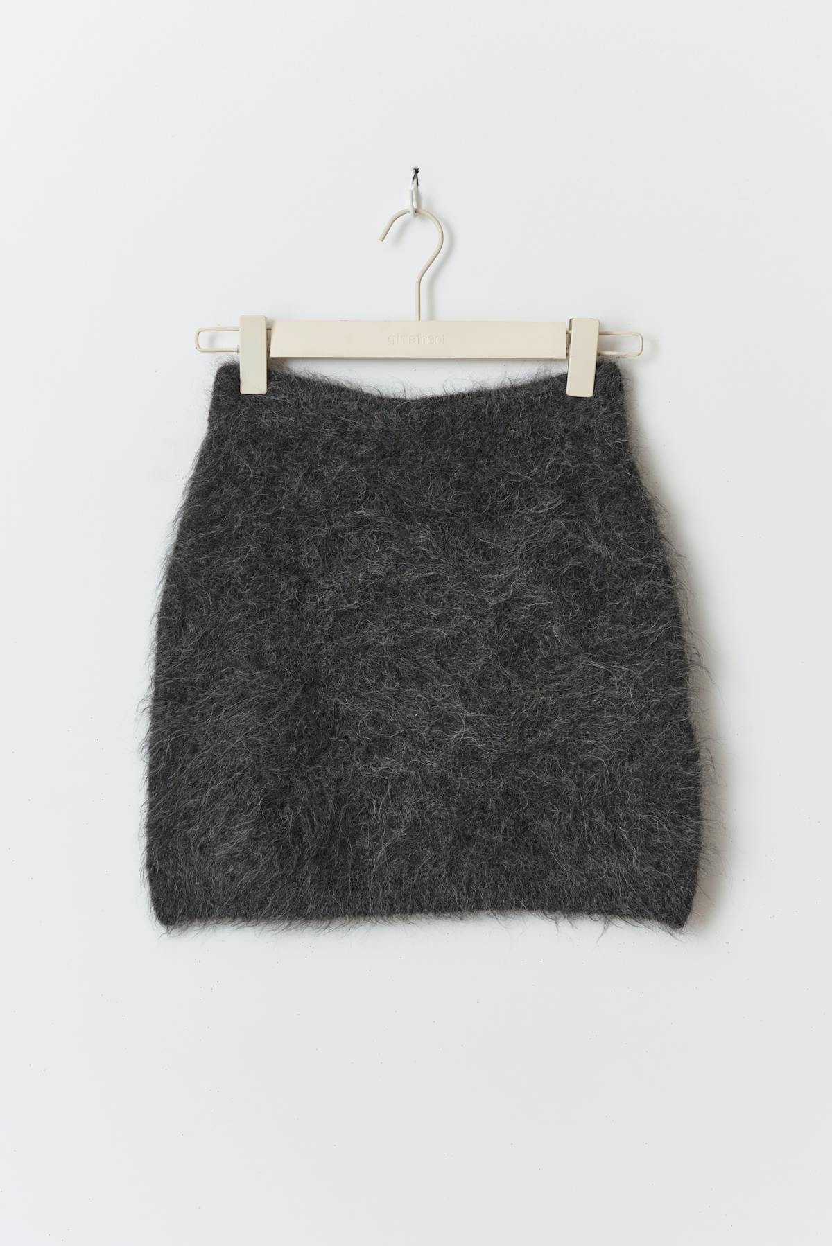 Knitted mini skirt - Dk grey melange