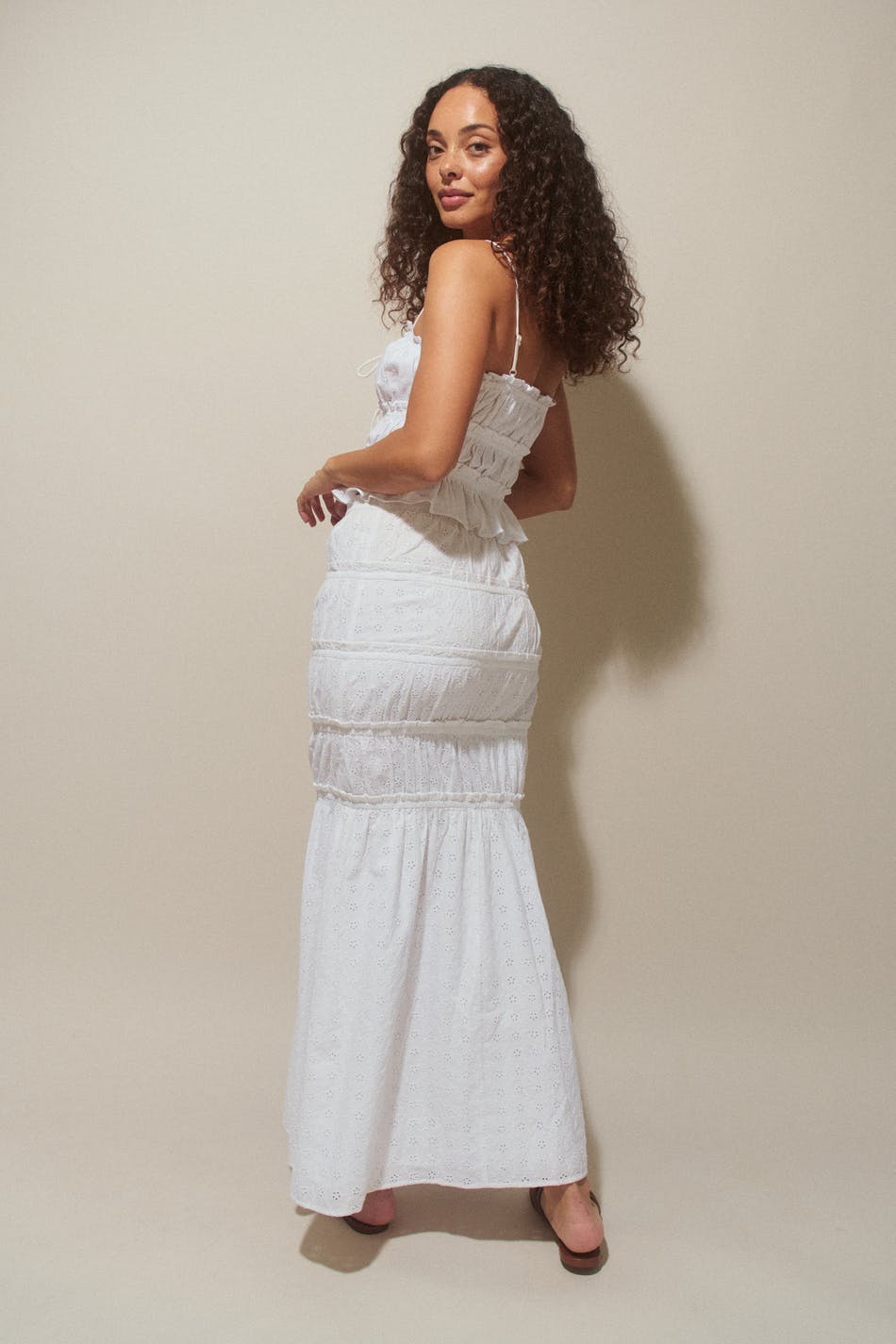 Gathered frill skirt - Blanc