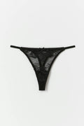 Lace thong - Noir