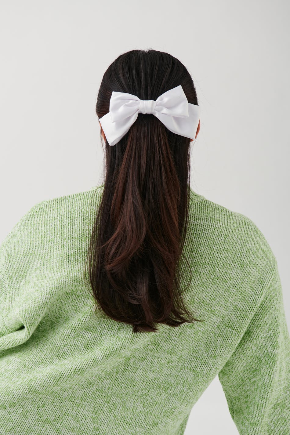 Satin bow hair clip - Ponderosa pine