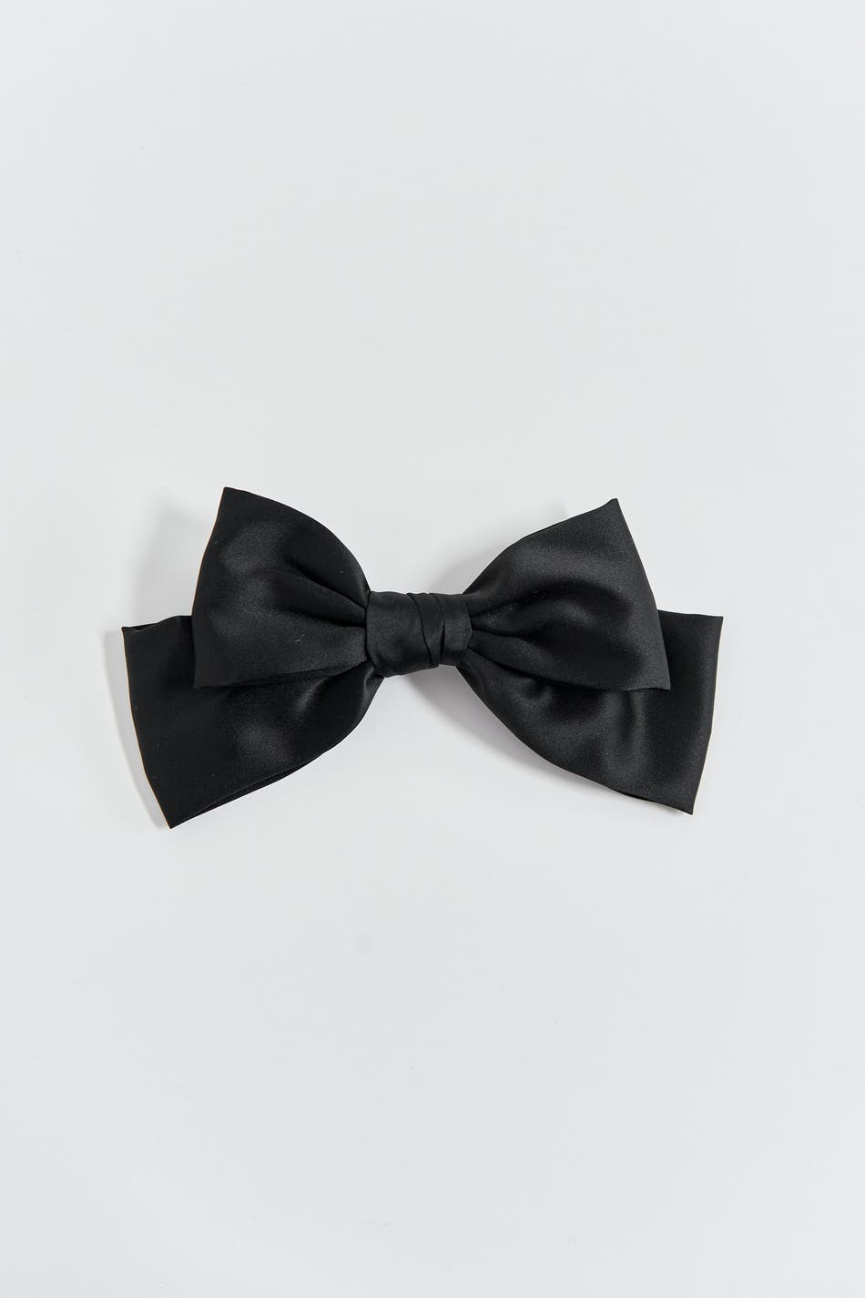 Satin bow hair clip - Noir