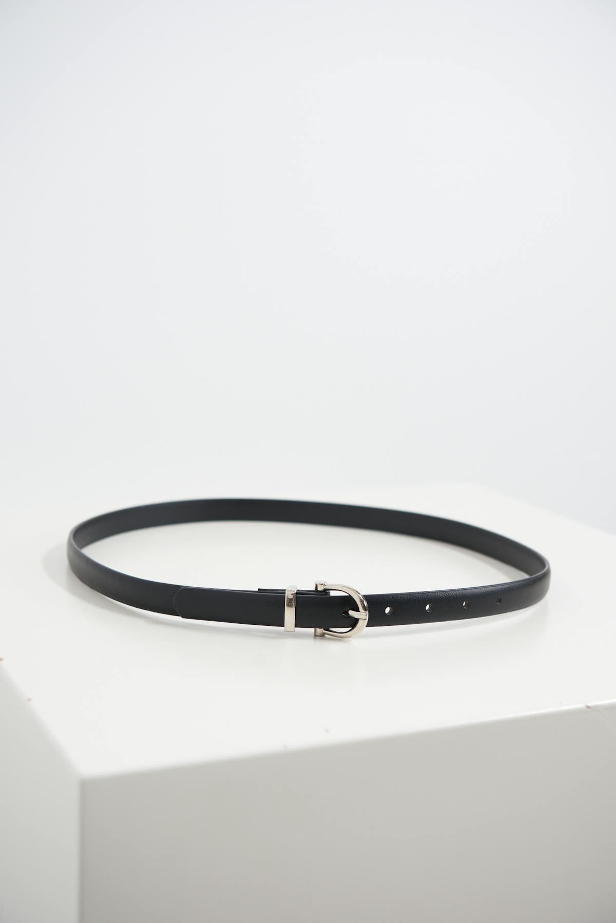 Slim belt - Black/silver