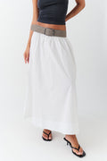 Wide suede belt - Gris