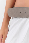 Wide suede belt - Gris