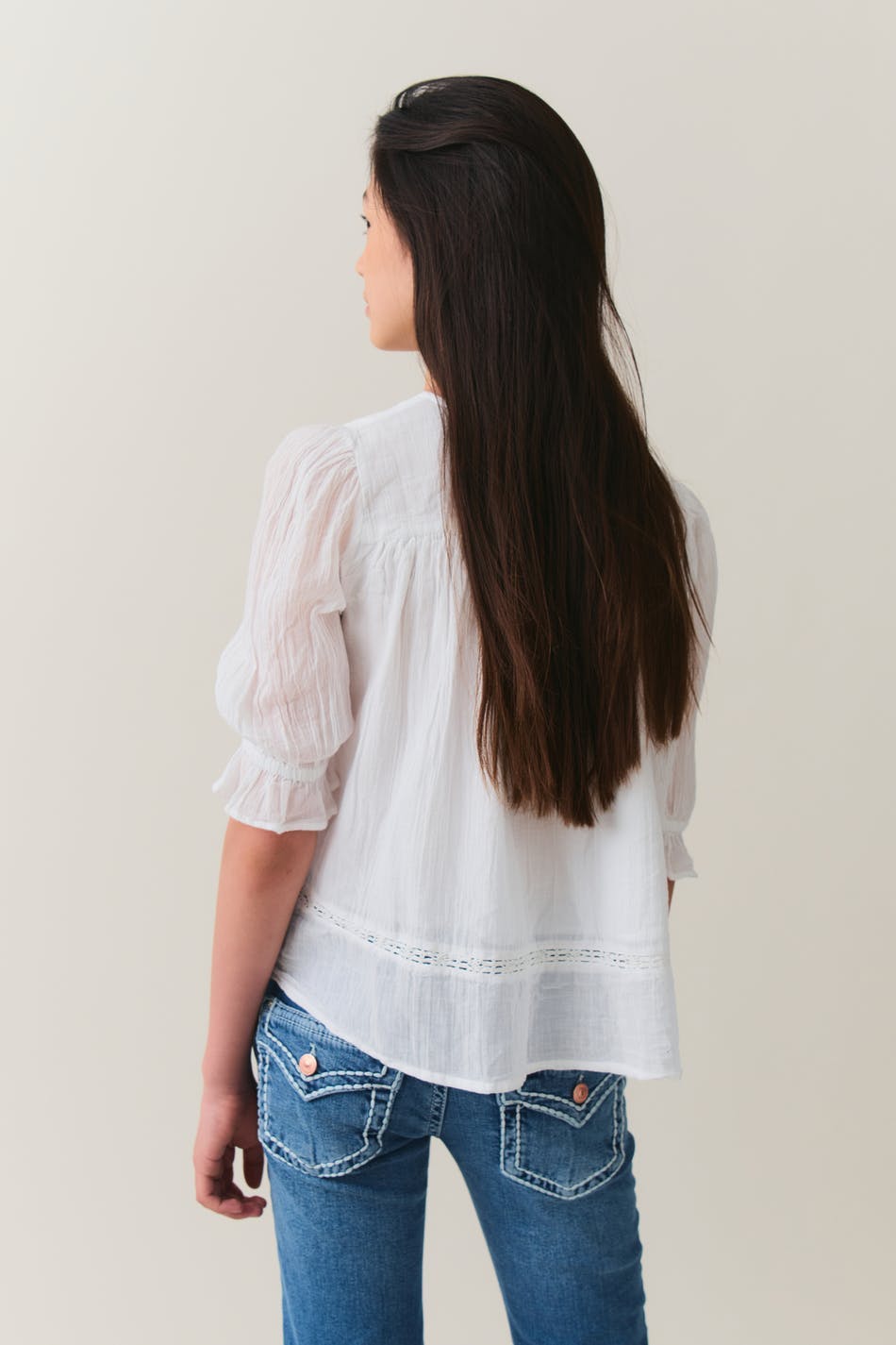 y puff sleeve blouse - Blanc