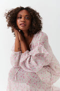 Chiffon dress - Flower pink
